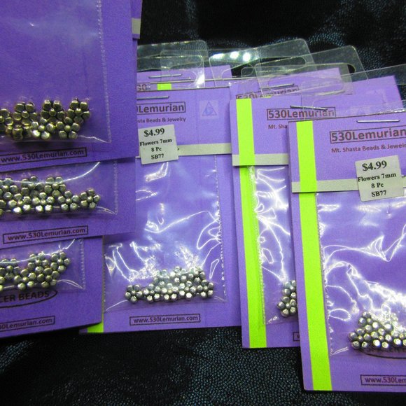 Silver Plated 7mm Flower Spacer Beads 8Pcs In Each Package Lot Of 10 Packages - Picture 3 of 3